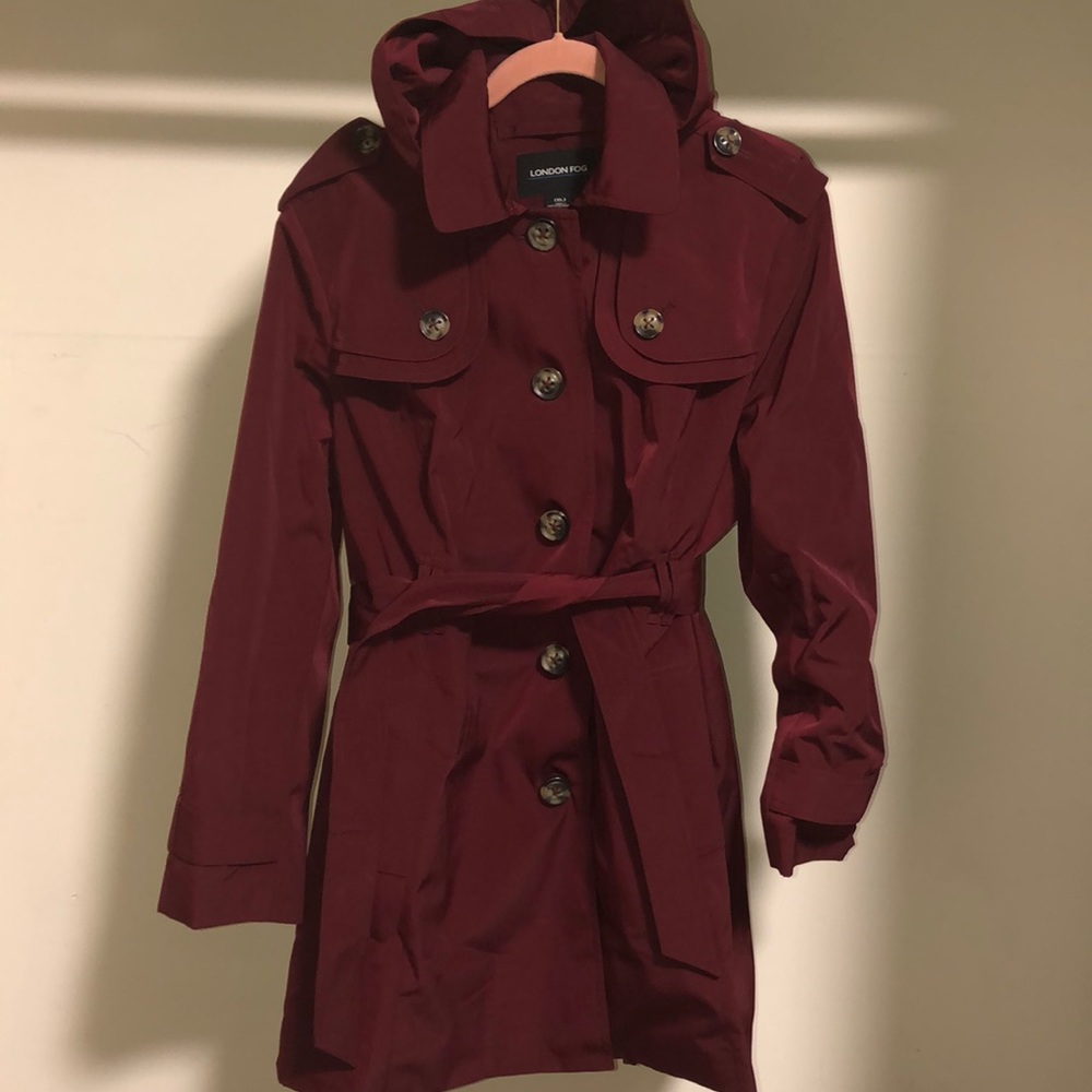 London Fog Burgundy Trench Coat